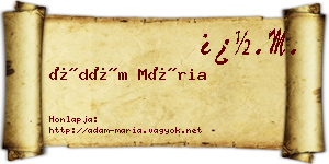 Ádám Mária névjegykártya