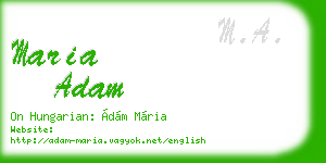maria adam business card
