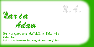 maria adam business card